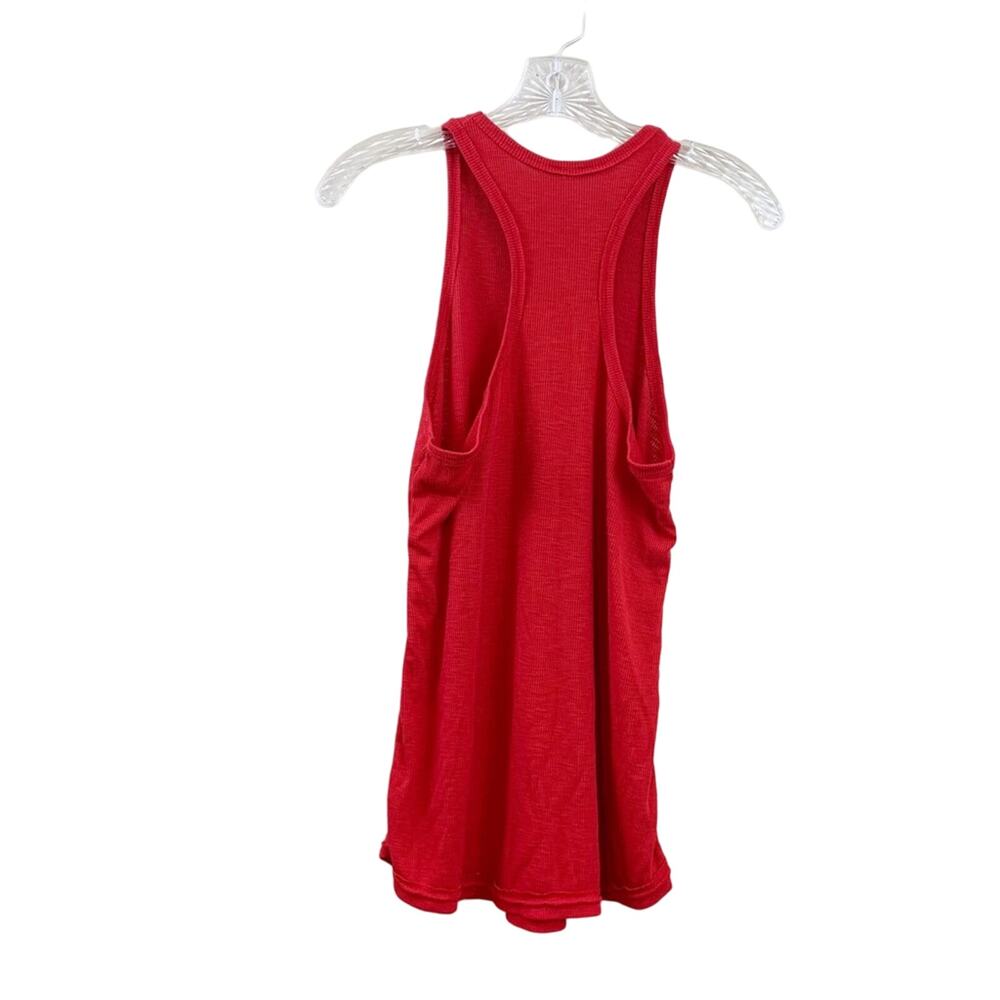 Free People Ribbed Red Racerback Tank Top - Picture 6 of 6